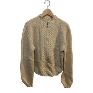 Vintage handmade Knit fisherman style cardigan! Cottagecore Size m